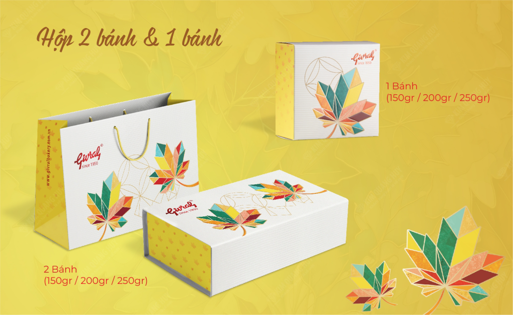 Bánh trung thu Givral - Hộp 2 bánh và hộp 1 bánh