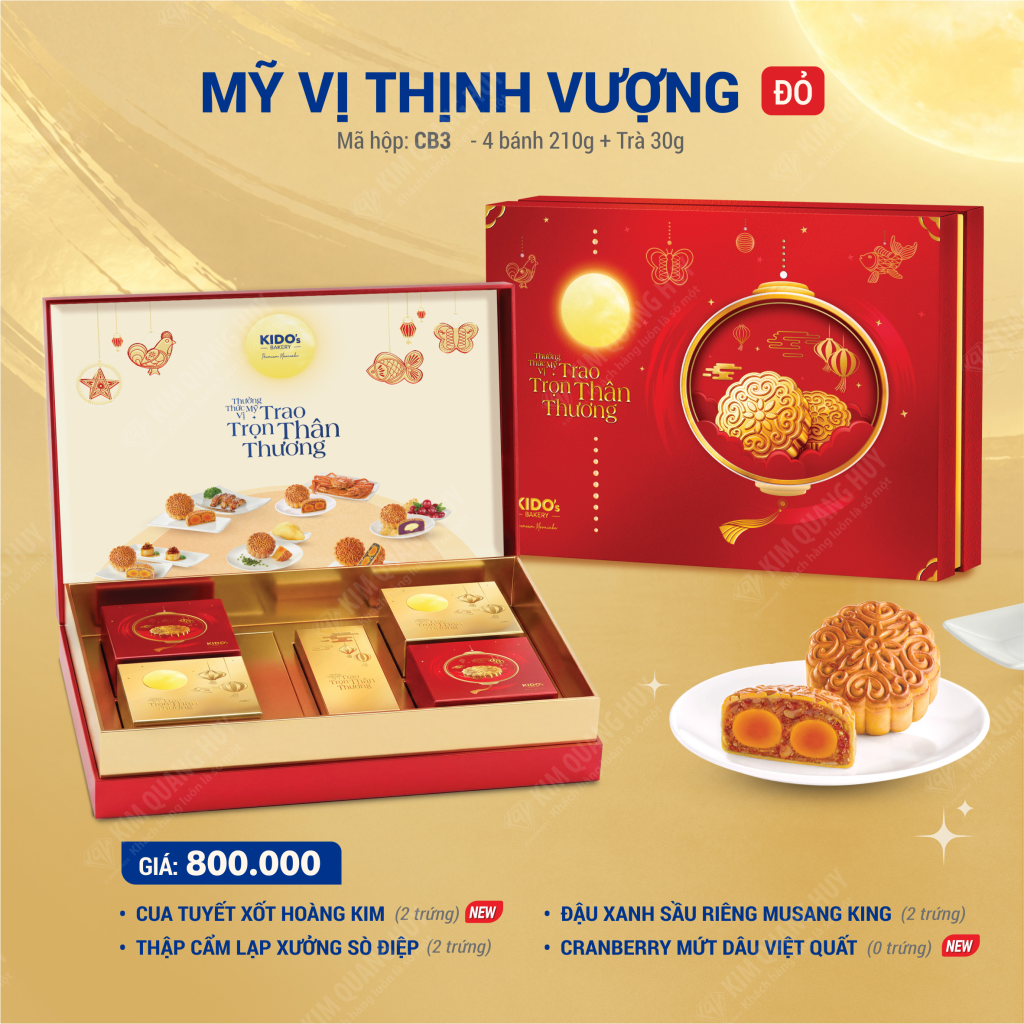 Bảng giá bánh trung thu Kido 2026 (đỏ)