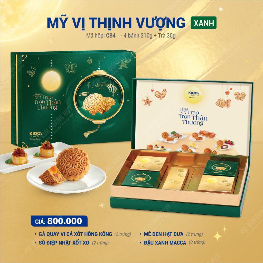 Bánh trung thu Bibica - Mỹ Vị Thịnh Vượng (xanh)